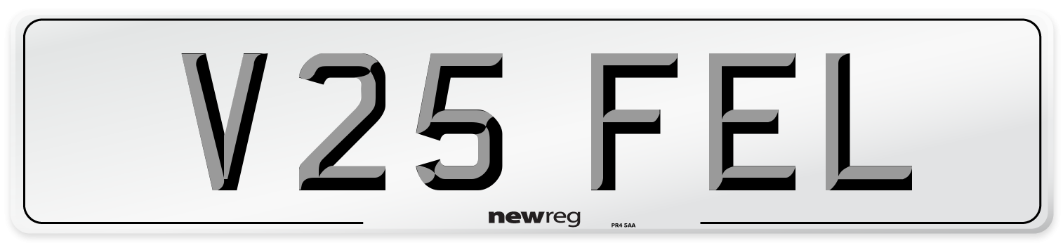 V25 FEL Number Plate from New Reg